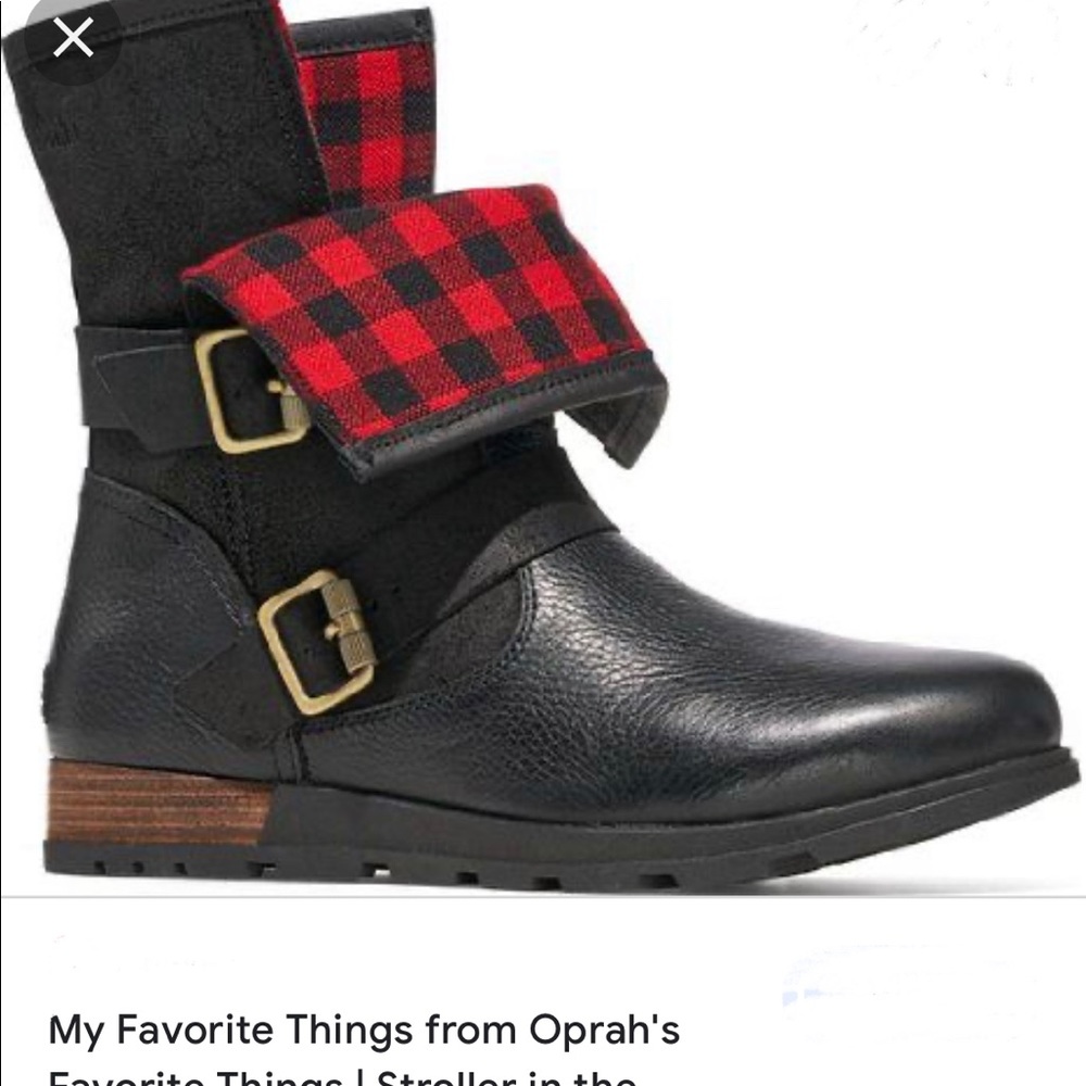 Free People Sorel Black leather major Moto boot shoe 6 bootie